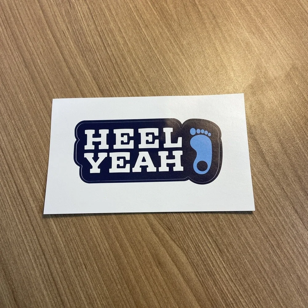 Chapel Hill University Of North Carolina White Heel Yeah TarHeels Bumper Sticker